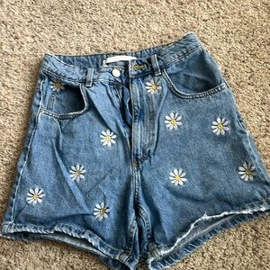 Zara high waist floral shorts